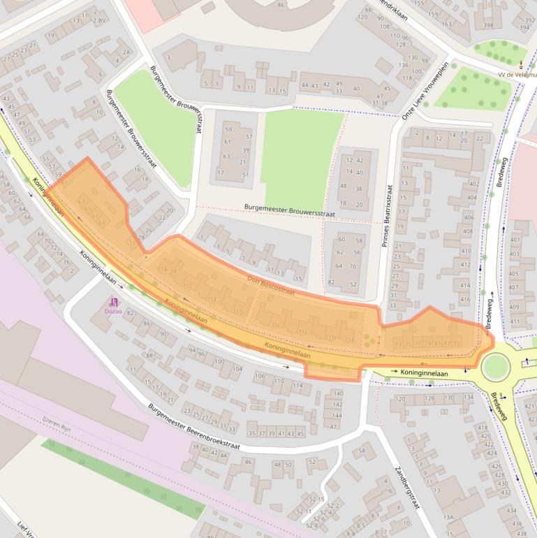 Kaart van postcodegebied 6043AE.
