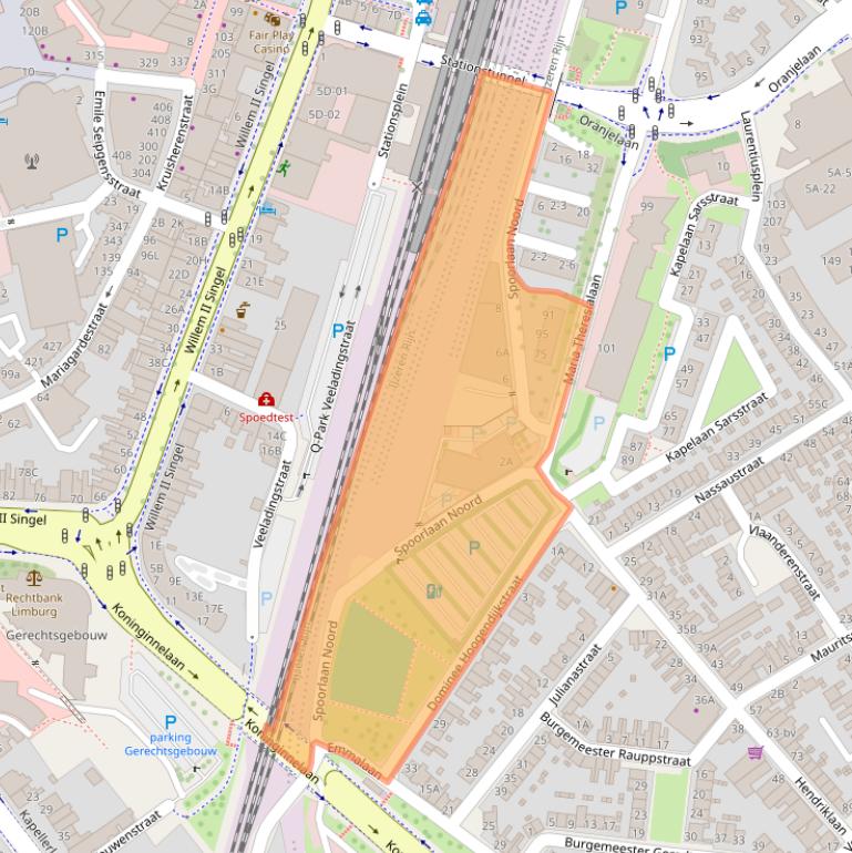 Kaart van postcodegebied 6043AK.