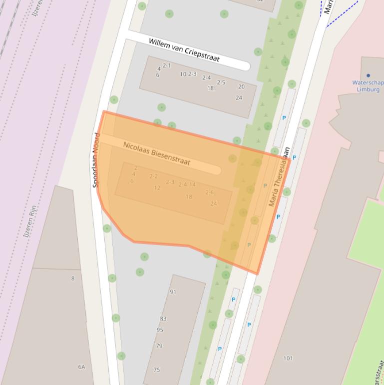 Kaart van postcodegebied 6043AN.