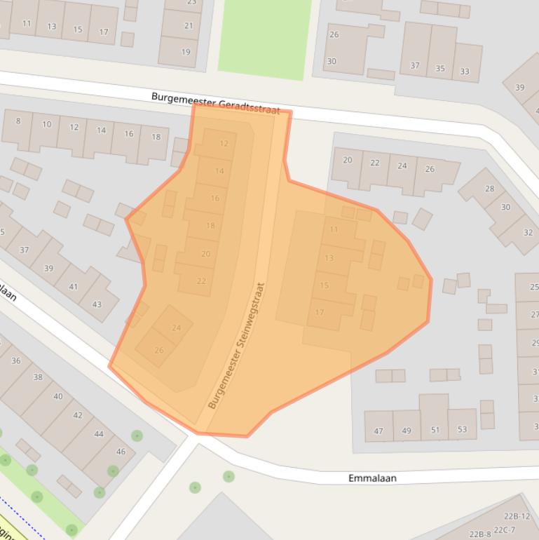 Kaart van postcodegebied 6043BC.