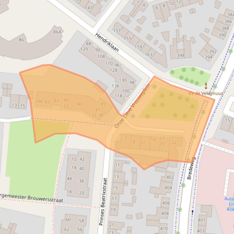 Kaart van postcodegebied 6043BL.