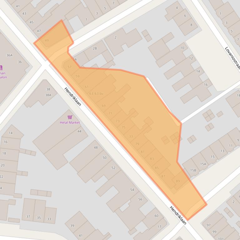 Kaart van postcodegebied 6043BN.