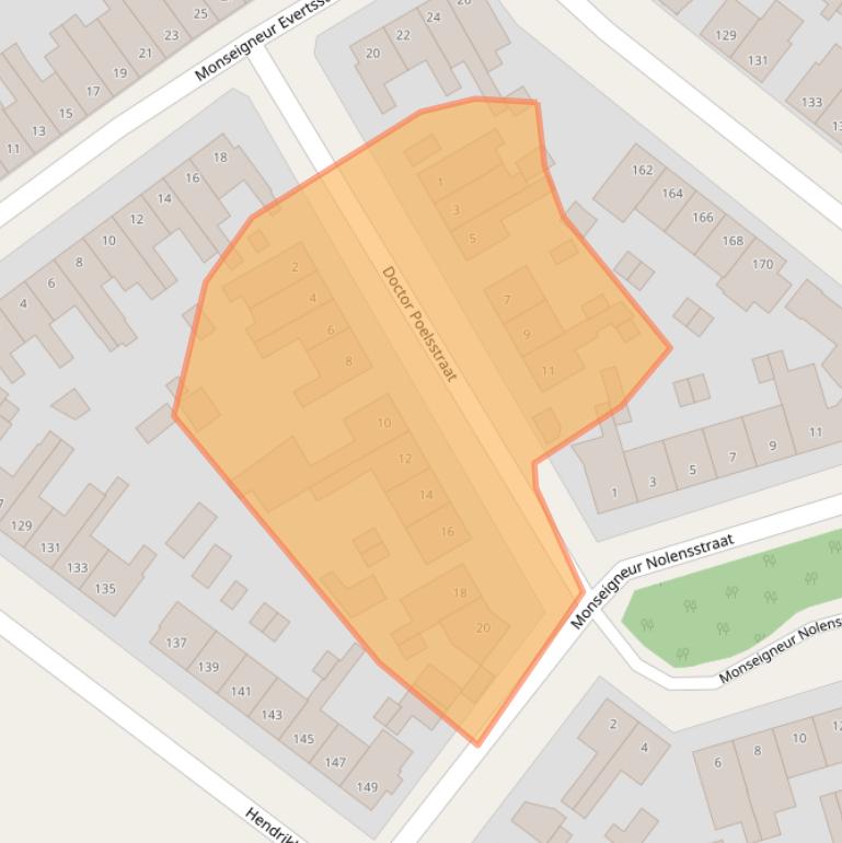 Kaart van postcodegebied 6043BW.