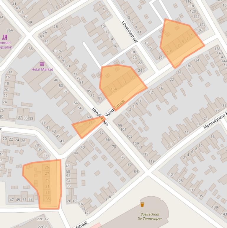 Kaart van postcodegebied 6043CA.