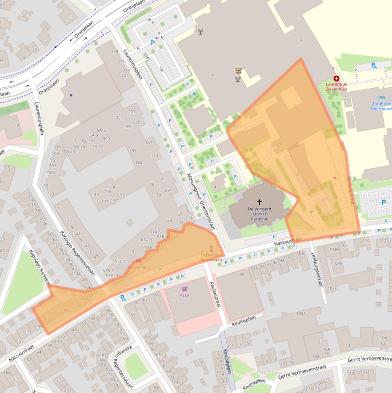 Kaart van postcodegebied 6043EB.