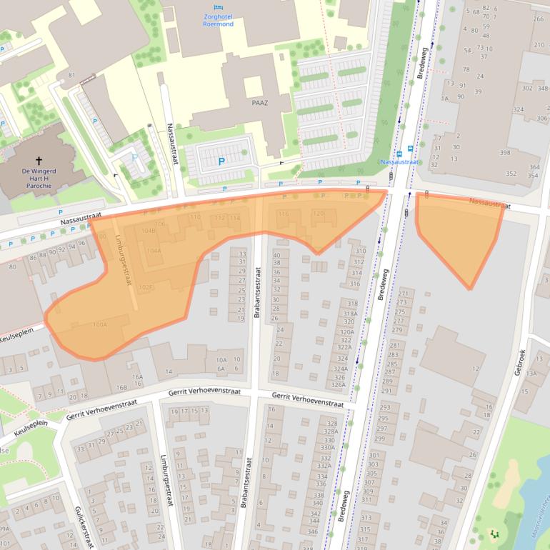 Kaart van postcodegebied 6043EE.