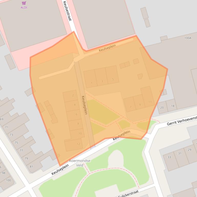Kaart van postcodegebied 6043EX.