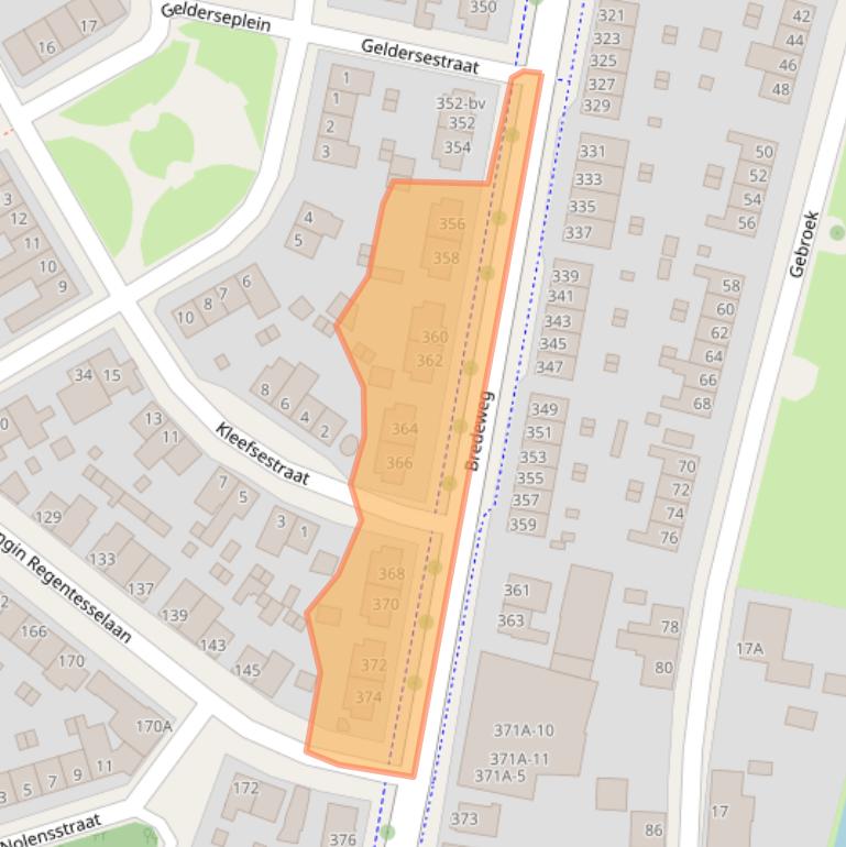 Kaart van postcodegebied 6043GJ.