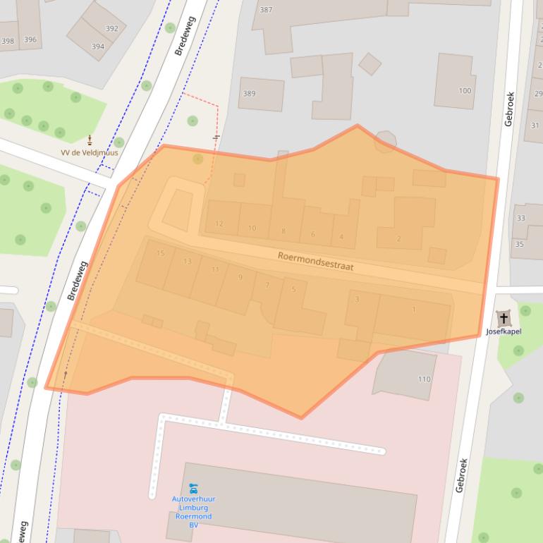 Kaart van postcodegebied 6043GV.