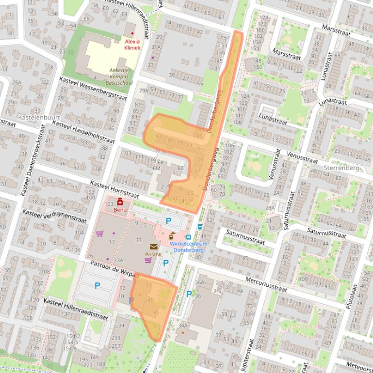 Kaart van postcodegebied 6043JA.