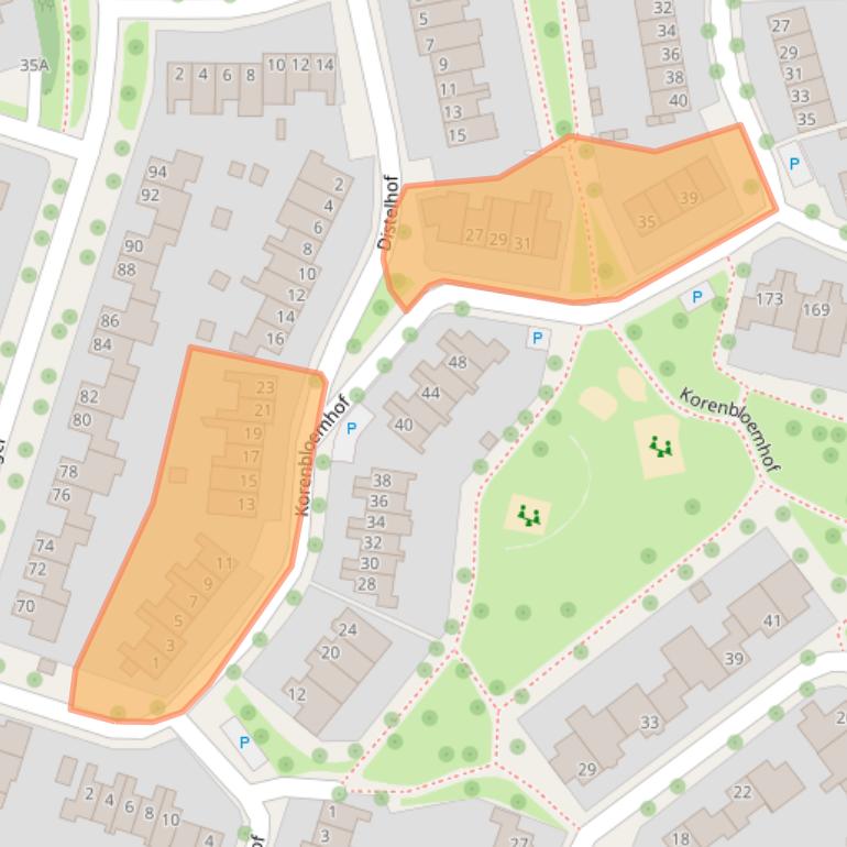 Kaart van postcodegebied 6043KD.