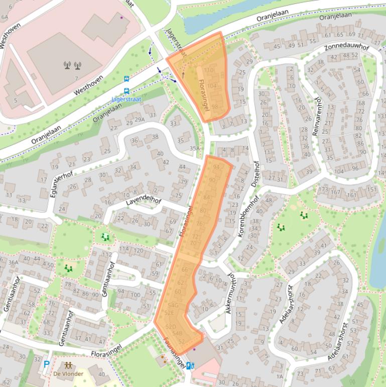 Kaart van postcodegebied 6043WE.