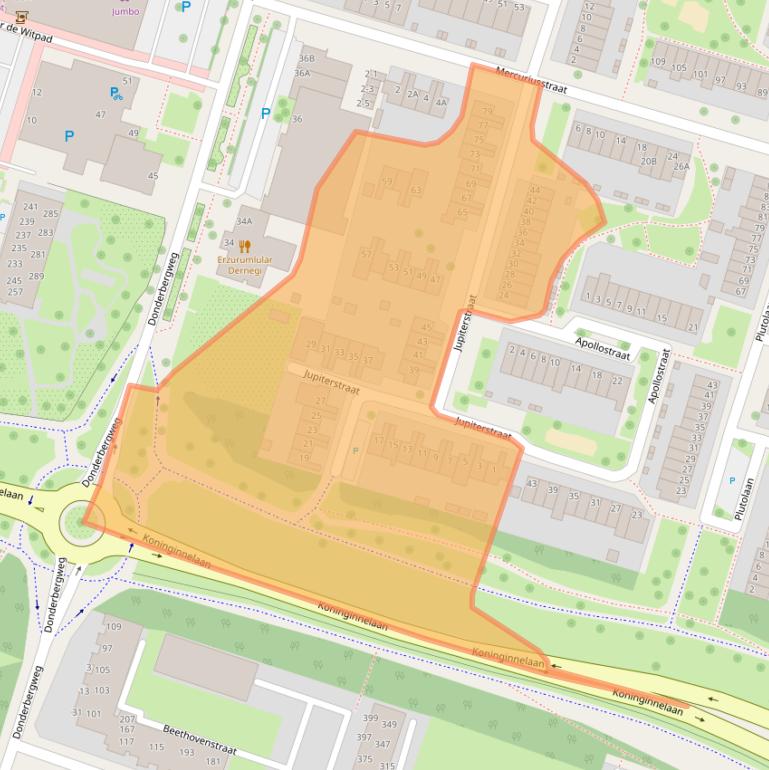 Kaart van postcodegebied 6043XD.