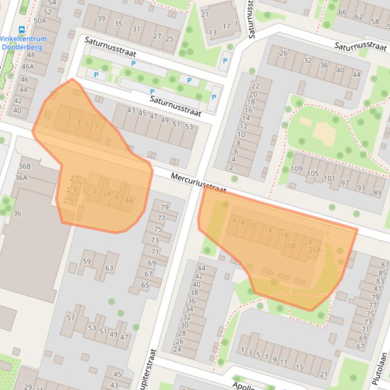Kaart van postcodegebied 6043XE.