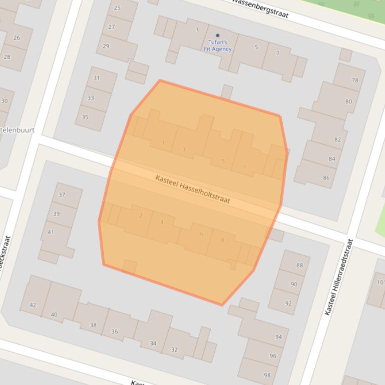 Kaart van postcodegebied 6043XG.