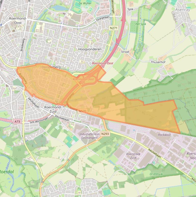 Kaart van postcodegebied 6044.