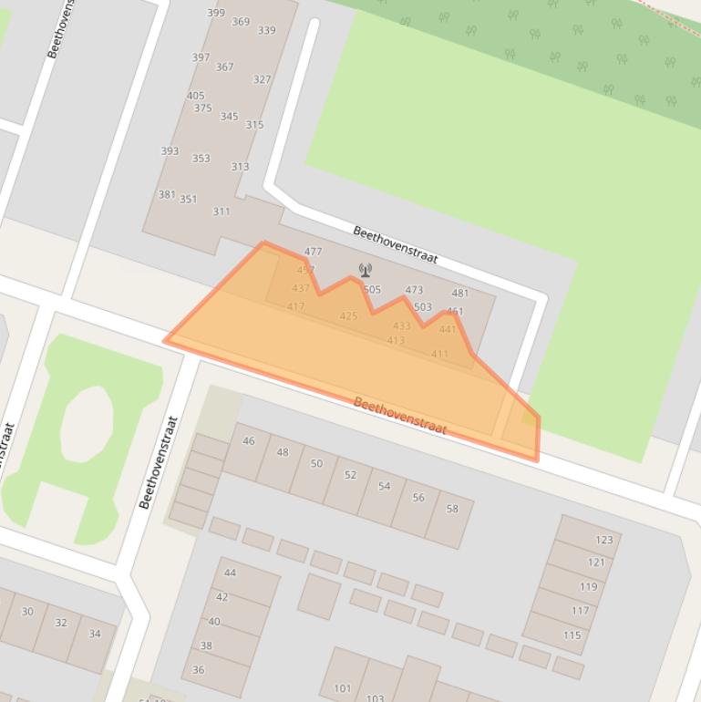 Kaart van postcodegebied 6044PP.