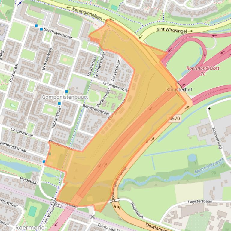 Kaart van postcodegebied 6044PW.
