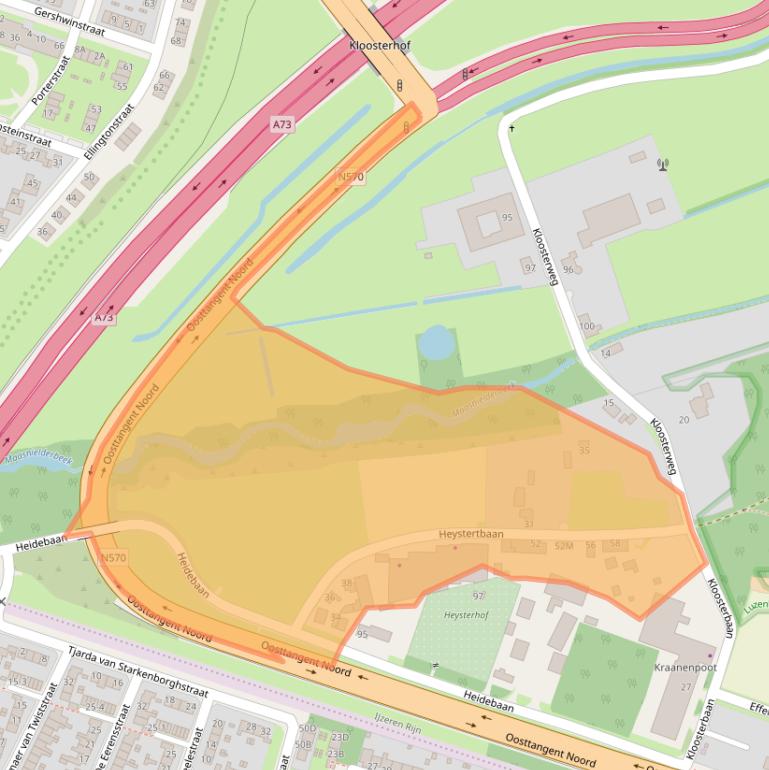 Kaart van postcodegebied 6044XW.