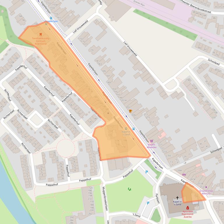 Kaart van postcodegebied 6045AJ.