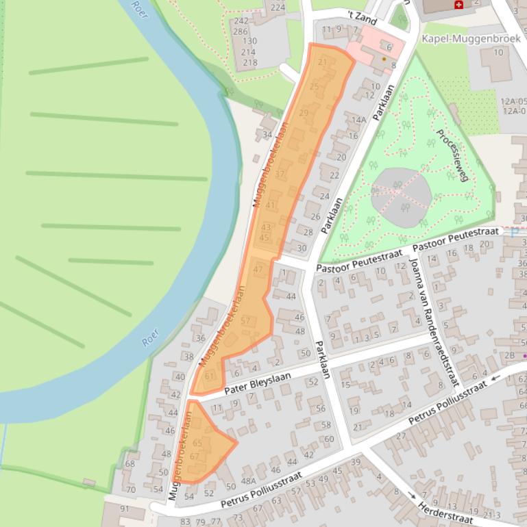 Kaart van postcodegebied 6045BA.