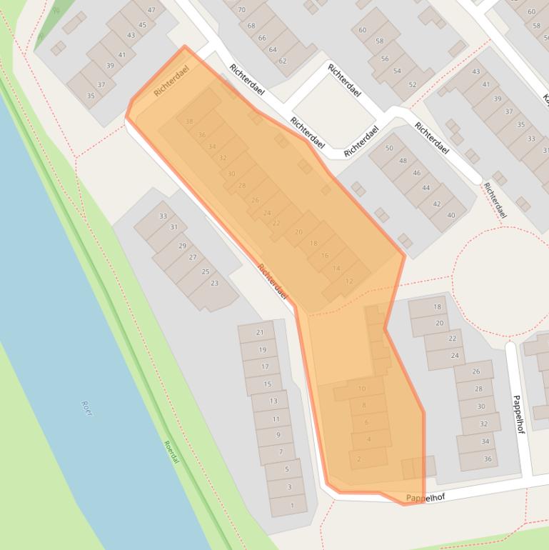 Kaart van postcodegebied 6045DG.