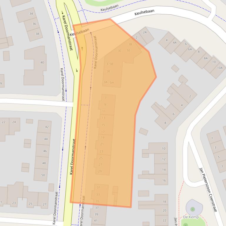 Kaart van postcodegebied 6045EA.