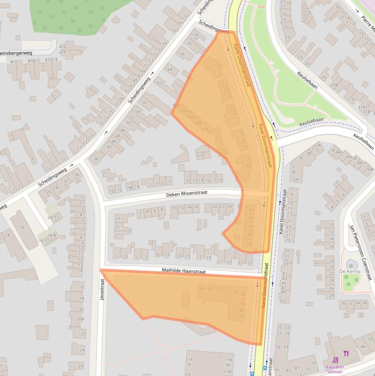 Kaart van postcodegebied 6045EC.