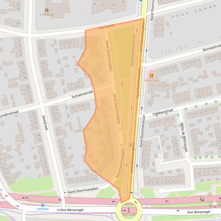 Kaart van postcodegebied 6045EE.