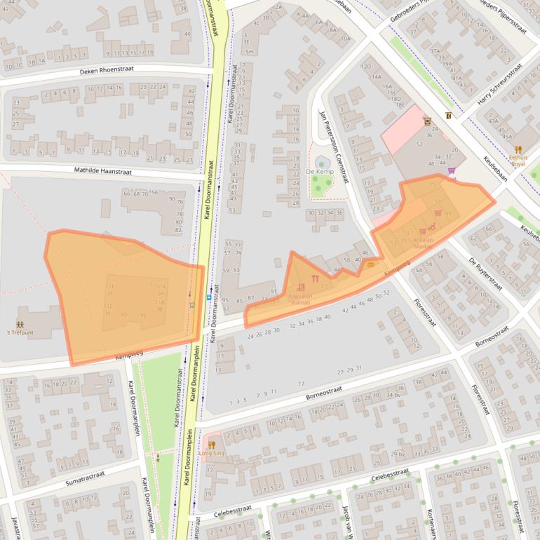 Kaart van postcodegebied 6045EG.