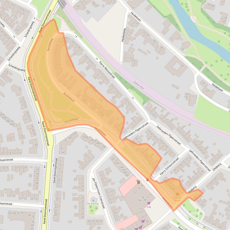 Kaart van postcodegebied 6045GC.