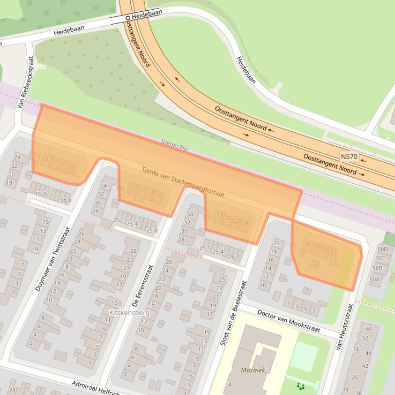 Kaart van postcodegebied 6045HE.