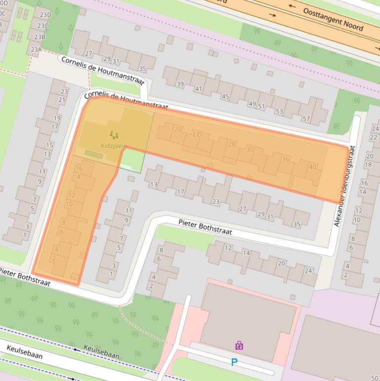 Kaart van postcodegebied 6045HP.