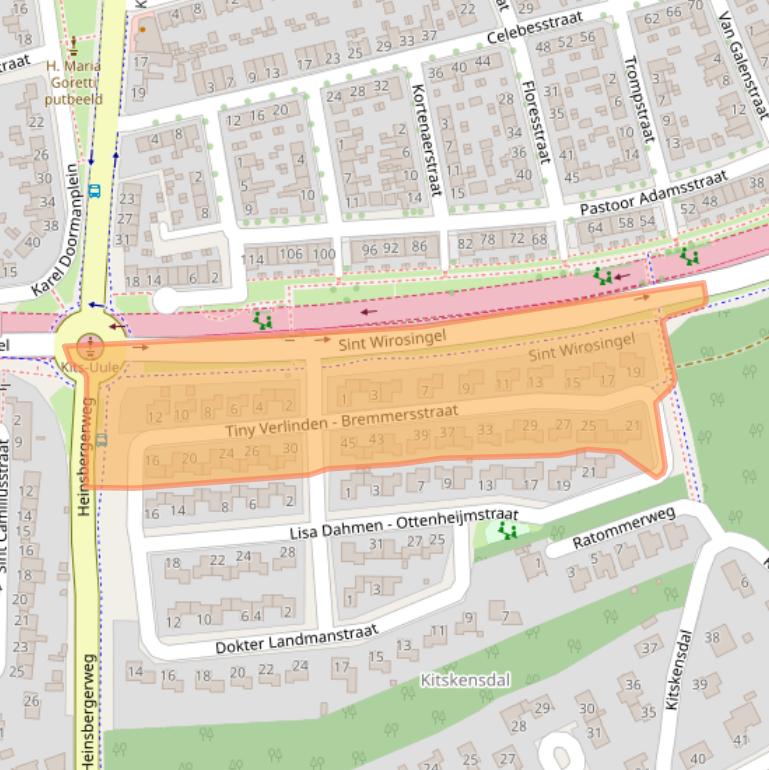 Kaart van postcodegebied 6045KW.