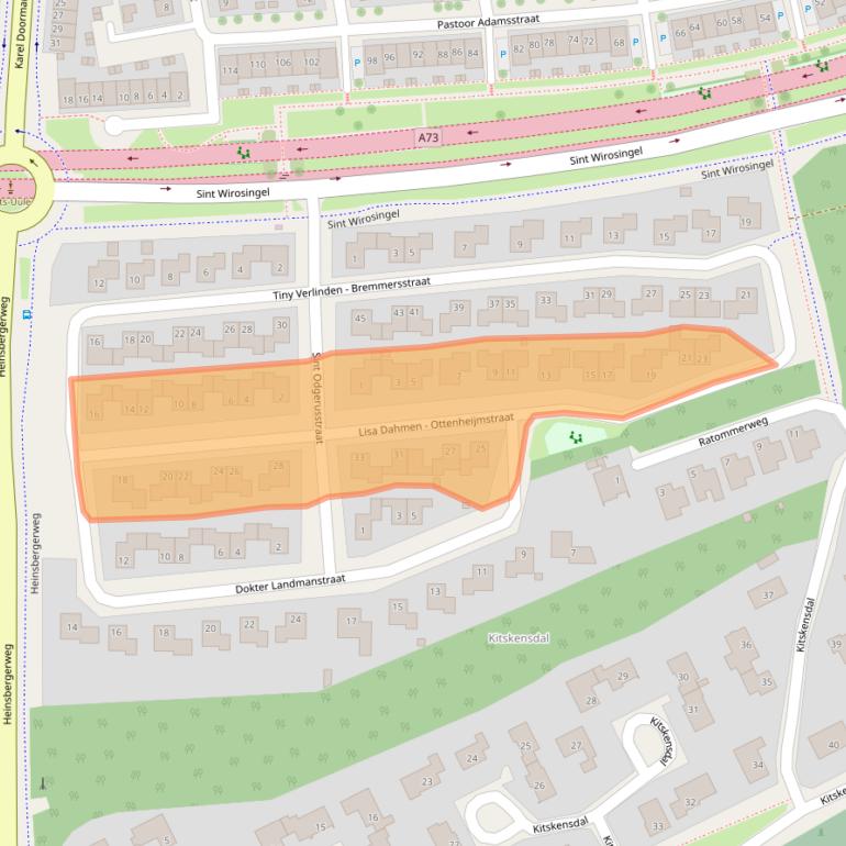 Kaart van postcodegebied 6045KX.