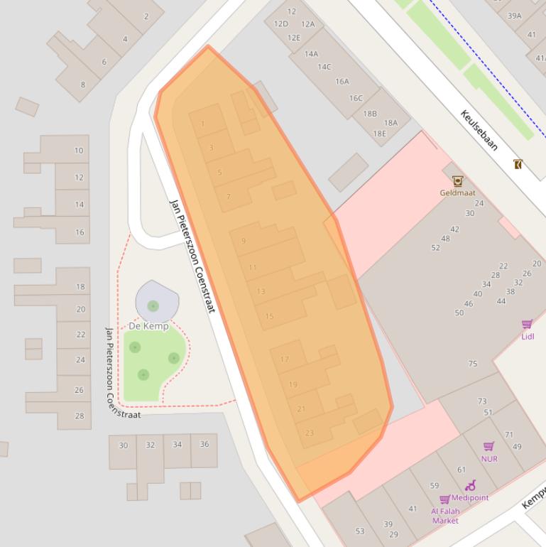 Kaart van postcodegebied 6045VS.