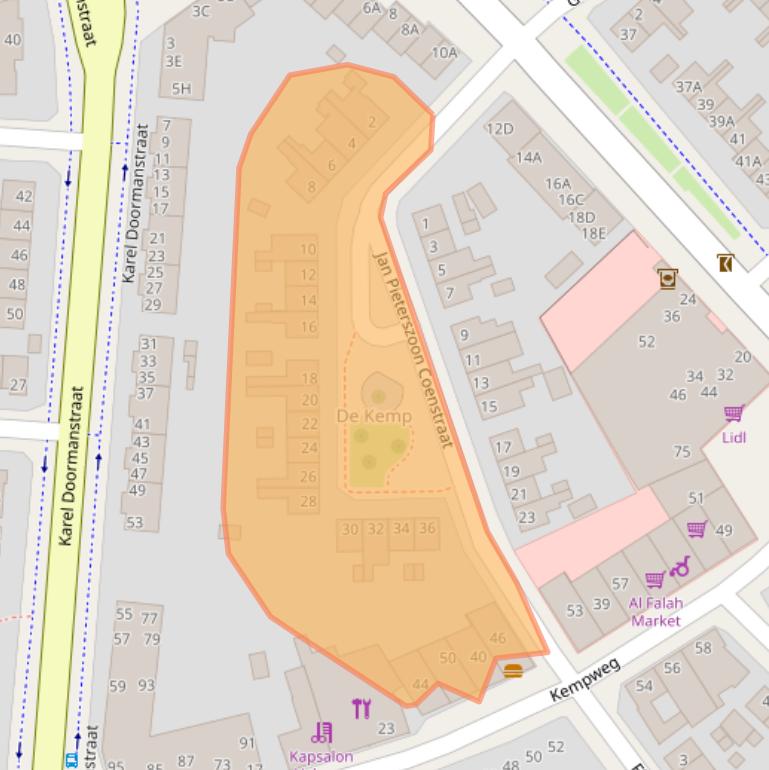 Kaart van postcodegebied 6045VT.
