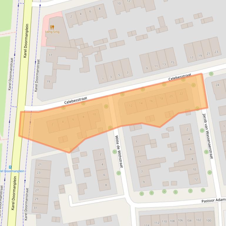Kaart van postcodegebied 6045XG.