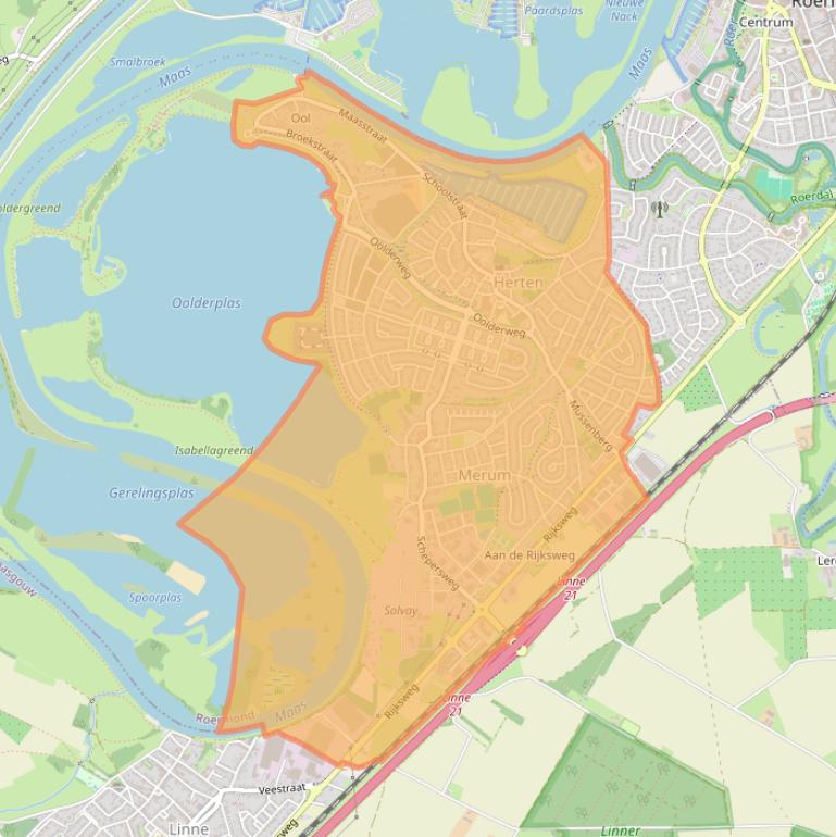 Kaart van postcodegebied 6049.
