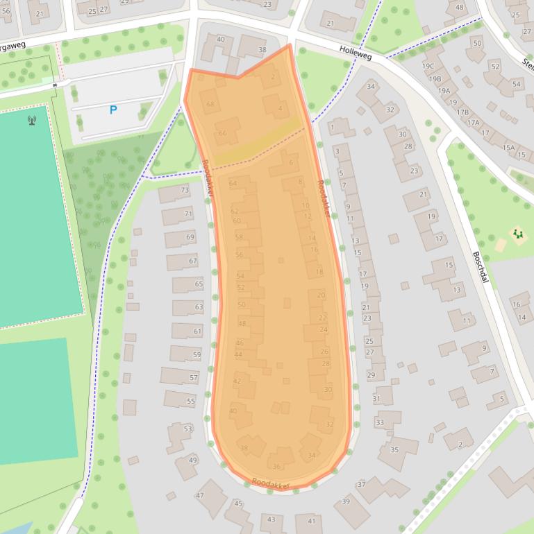 Kaart van postcodegebied 6049DZ.