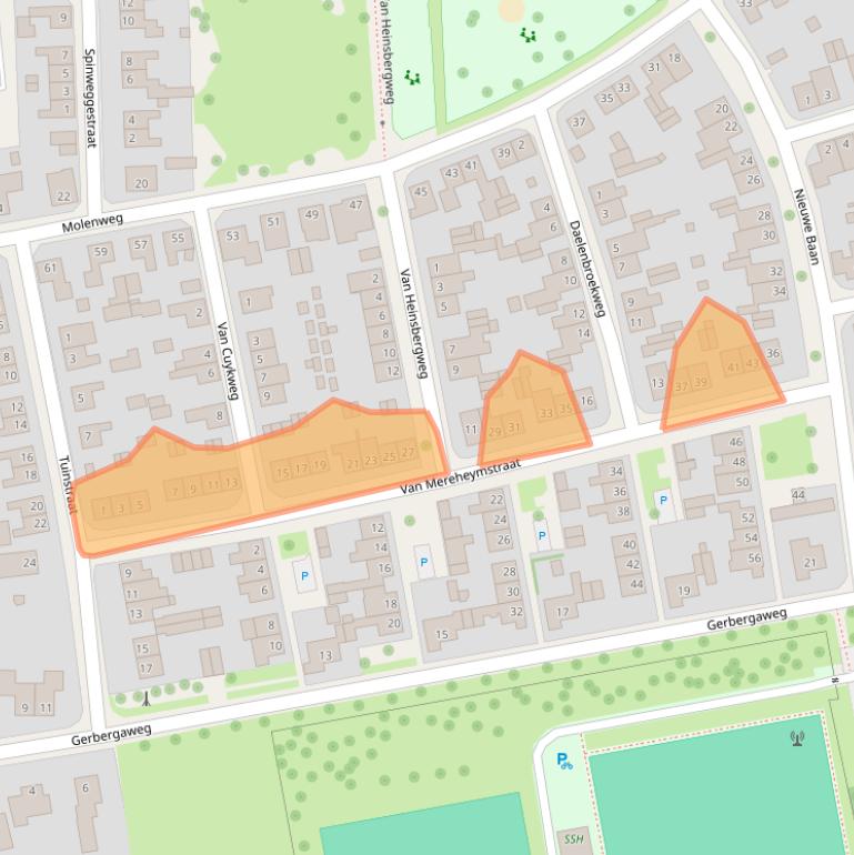 Kaart van postcodegebied 6049EJ.