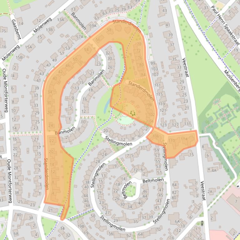 Kaart van postcodegebied 6049GK.
