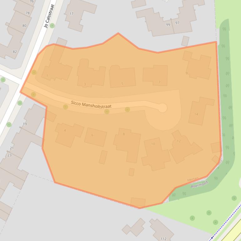 Kaart van postcodegebied 6049HC.