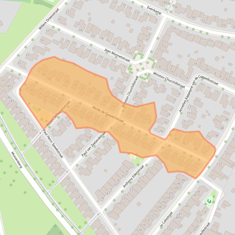 Kaart van postcodegebied 6049HH.