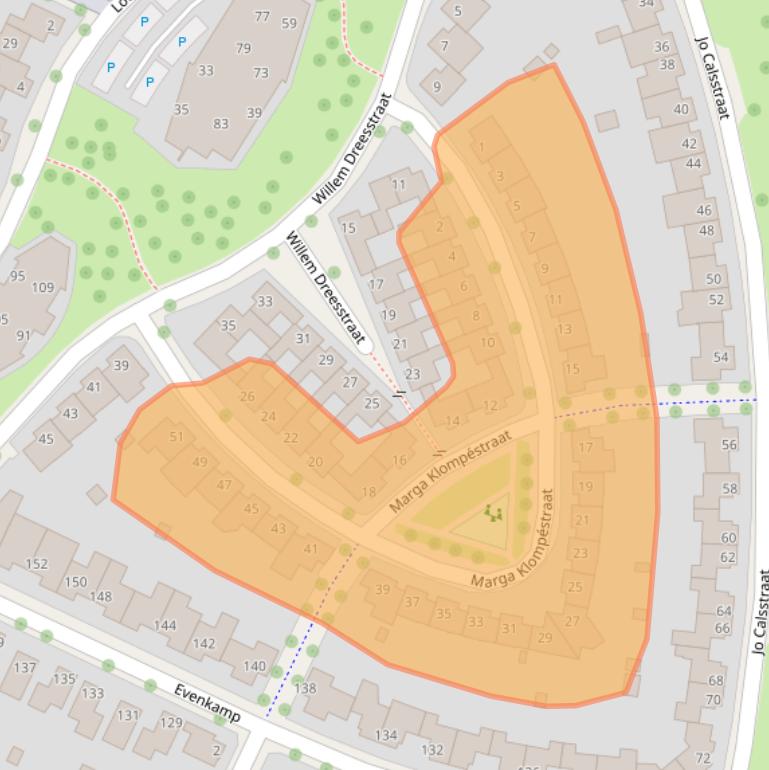 Kaart van postcodegebied 6049HR.