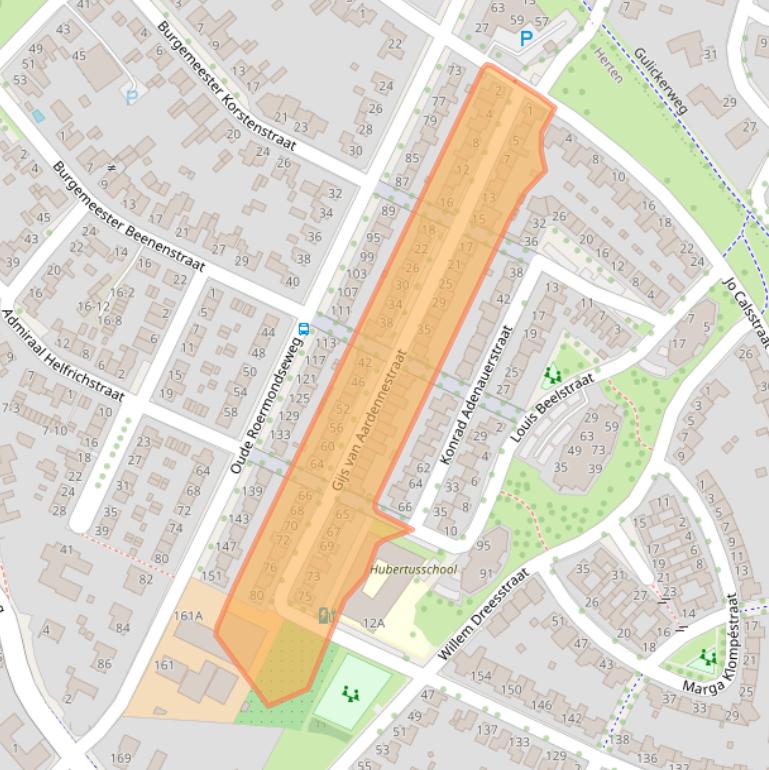 Kaart van postcodegebied 6049HV.