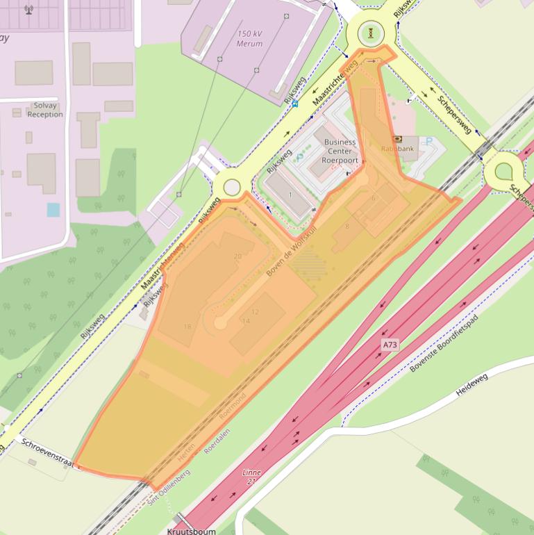 Kaart van postcodegebied 6049LZ.