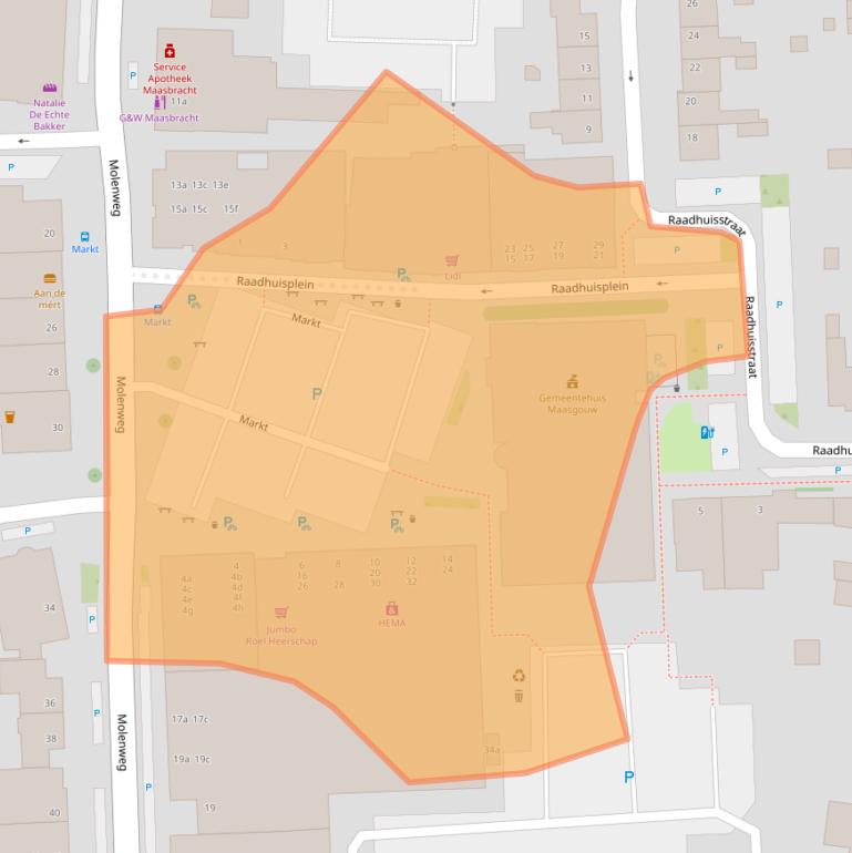 Kaart van postcodegebied 6051DZ.