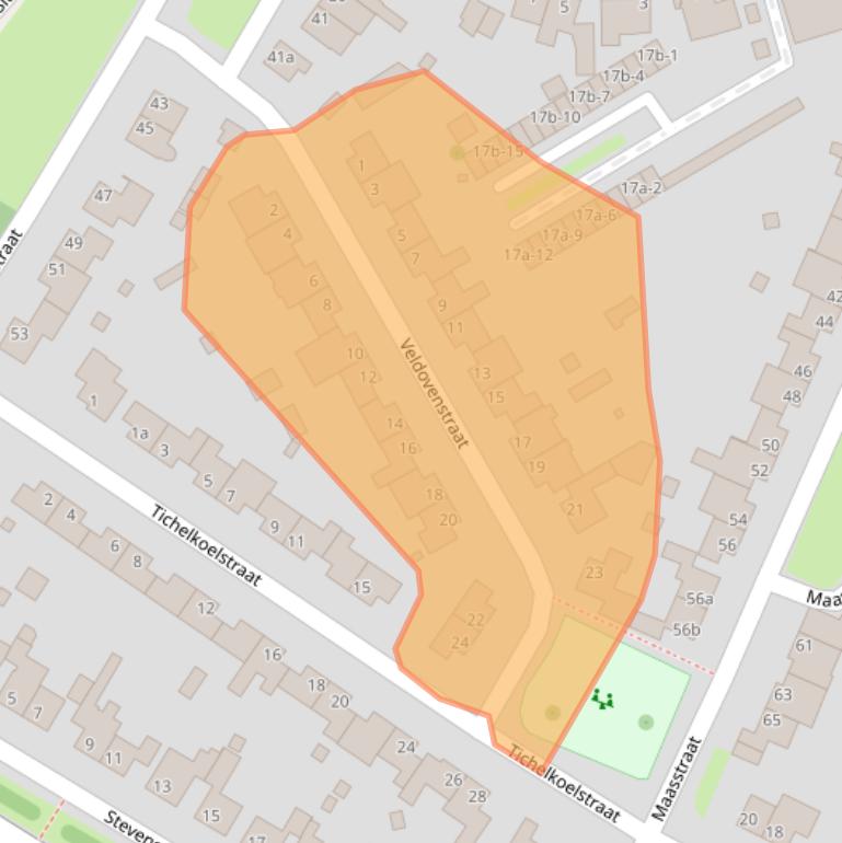 Kaart van postcodegebied 6051EE.