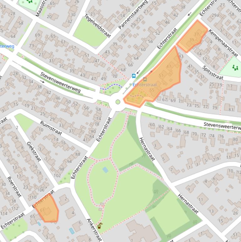 Kaart van postcodegebied 6051EX.